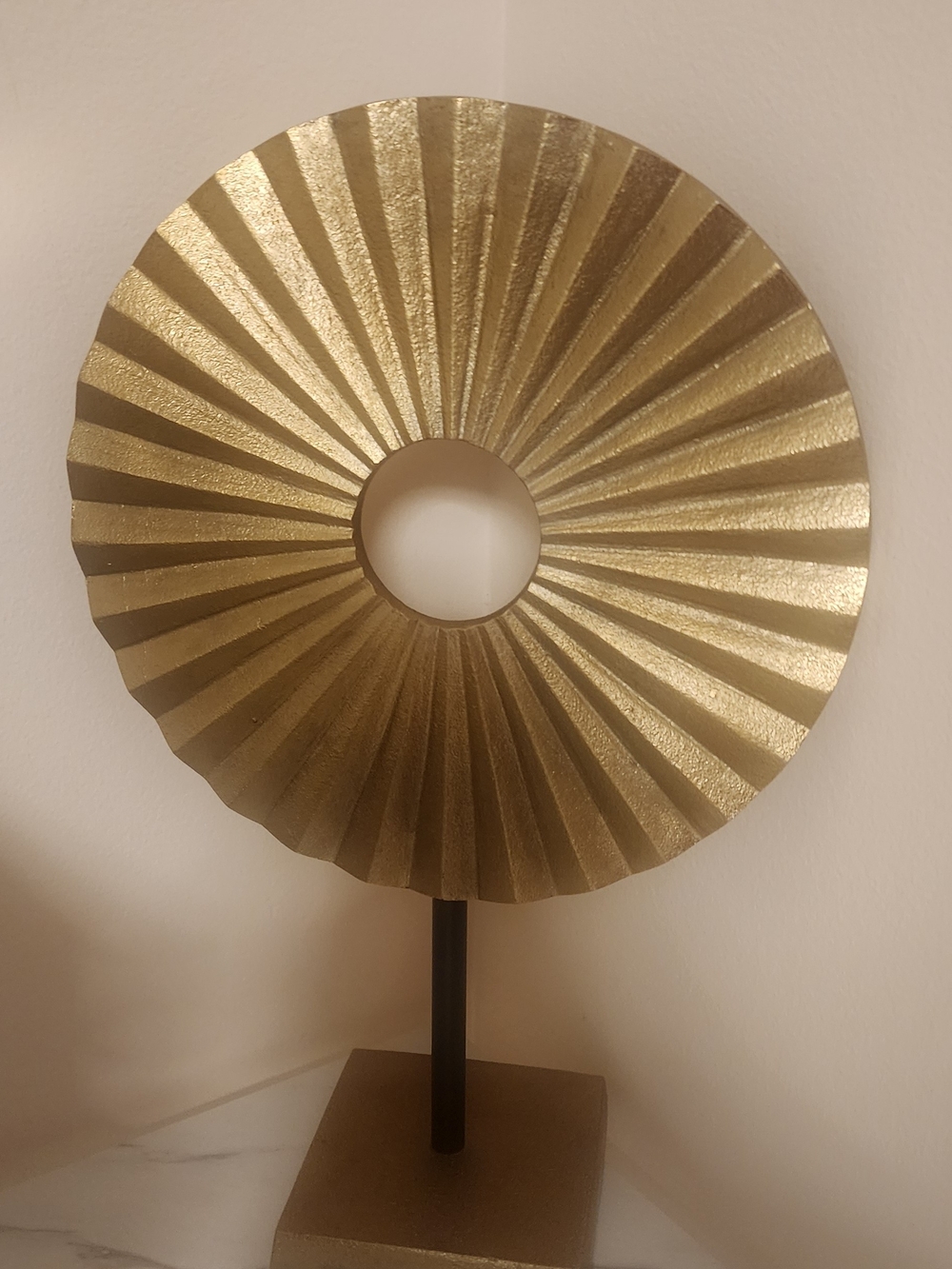 Gold Radial Metal Accent Sculpture - Decorative Decor